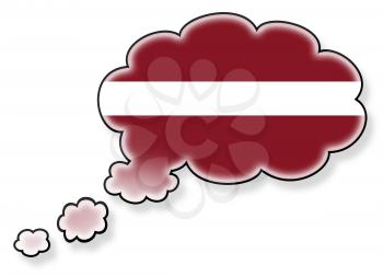 Flag in the cloud, isolated on white background, flag of Latvia