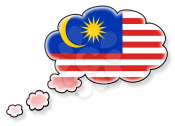 Flag in the cloud, isolated on white background, flag of Malaysia