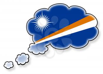 Flag in the cloud, isolated on white background, flag of the Marshall Islands