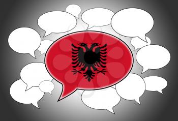 Speech bubbles concept - spoken language is Albanian