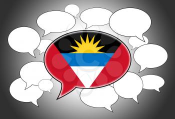 Speech bubbles concept - spoken language is from Antigua and Barbuda