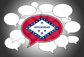 Speech bubbles concept - the flag of Arkansas