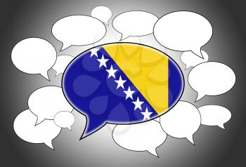 Speech bubbles concept - the flag of Bosnia and Herzegovina
