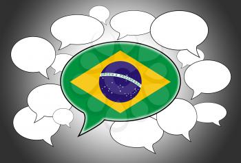 Speech bubbles concept - the flag of Brazil