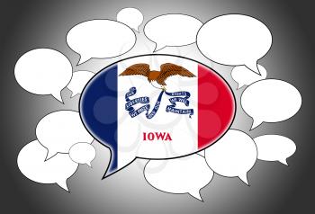 Speech bubbles concept - the flag of Iowa