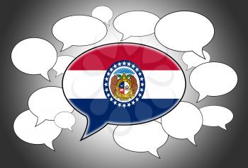 Speech bubbles concept - the flag of Missouri