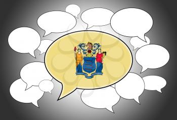Speech bubbles concept - the flag of New Jersey