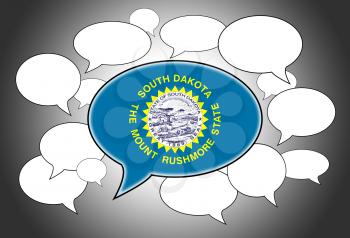 Speech bubbles concept - the flag of South Dakota