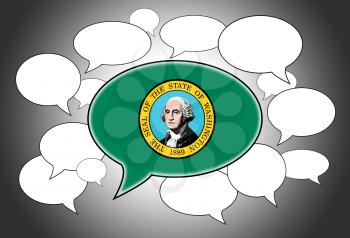 Speech bubbles concept - the flag of Washington