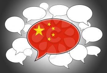 Speech bubbles concept - the flag of China