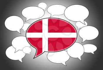 Speech bubbles concept - the flag of Denmark
