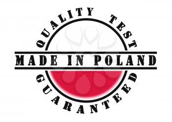 Quality test guaranteed stamp with a national flag inside, Poland