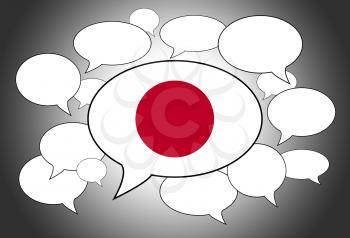 Communication concept - Speech cloud, the voice of Japan
