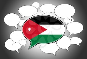 Communication concept - Speech cloud, the voice of Jordan
