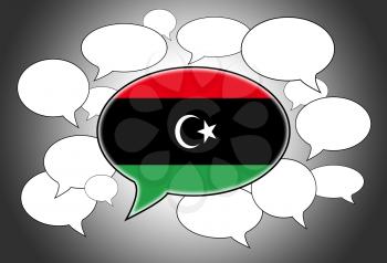 Communication concept - Speech cloud, the voice of Libya