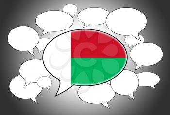Communication concept - Speech cloud, the voice of Madagascar