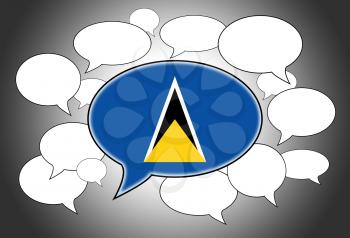 Communication concept - Speech cloud, the voice of Saint Lucia