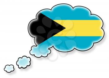 Flag in the cloud, isolated on white background, flag of Bahamas