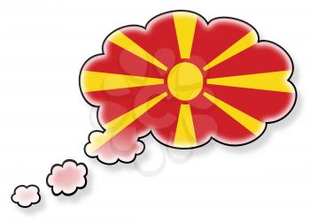 Flag in the cloud, isolated on white background, flag of Macedonia