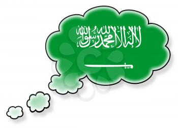 Flag in the cloud, isolated on white background, flag of Saudi Arabia