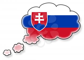 Flag in the cloud, isolated on white background, flag of Slovakia