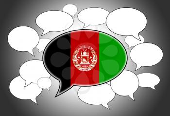 Speech bubbles concept - spoken language is Afghan