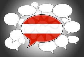 Speech bubbles concept - the flag of Austria