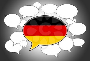 Speech bubbles concept - spoken language is German