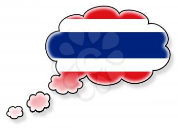 Flag in the cloud, isolated on white background, flag of Thailand