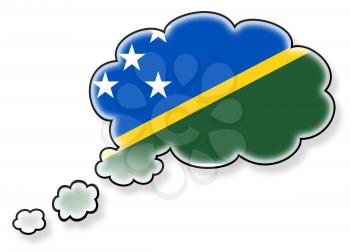 Flag in the cloud, isolated on white background, flag of the Solomon Islands