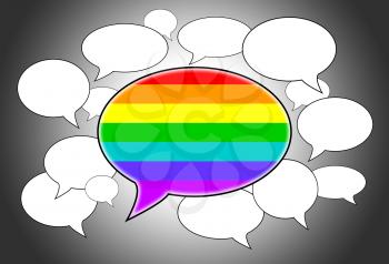 Communication concept - Speech cloud, the voice of the gay community