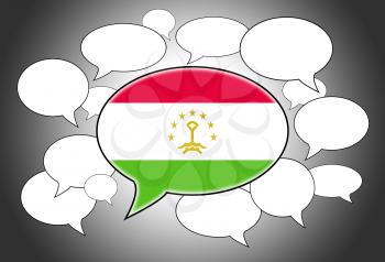 Communication concept - Speech cloud, the voice of Tajikistan