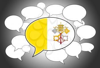 Communication concept - Speech cloud, the voice of Vatican City