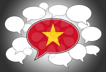 Communication concept - Speech cloud, the voice of Vietnam