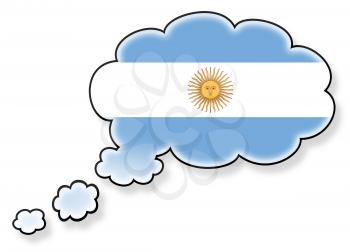 Flag in the cloud, isolated on white background, flag of Argentina