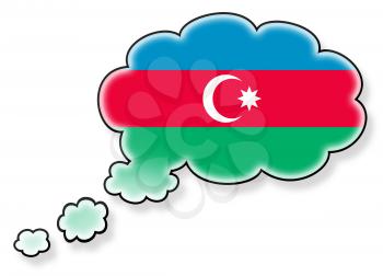 Flag in the cloud, isolated on white background, flag of Azerbaijan