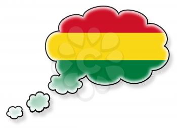 Flag in the cloud, isolated on white background, flag of Bolivia