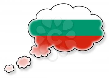 Flag in the cloud, isolated on white background, flag of Bulgaria