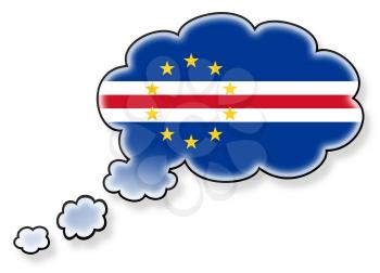 Flag in the cloud, isolated on white background, flag of Cape Verde