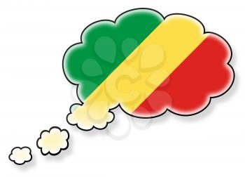 Flag in the cloud, isolated on white background, flag of Congo