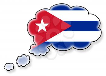 Flag in the cloud, isolated on white background, flag of Cuba