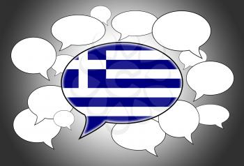Communication concept - Speech cloud, the voice of Greece