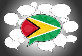 Communication concept - Speech cloud, the voice of Guyana