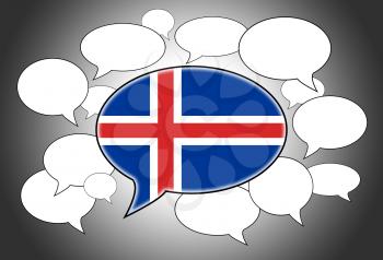 Communication concept - Speech cloud, the voice of Iceland