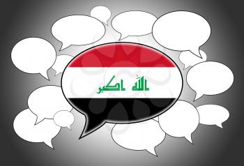 Communication concept - Speech cloud, the voice of Iraq