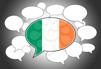 Communication concept - Speech cloud, the voice of Ireland