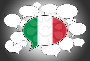 Communication concept - Speech cloud, the voice of Italy