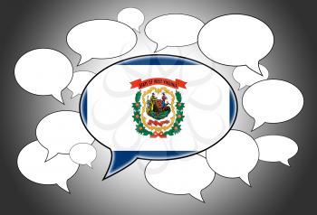 Communication concept - Speech cloud, the voice of West Virginia