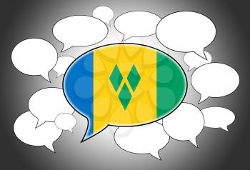 Communication concept - Speech cloud, the voice of Saint Vincent and the Grenadines
