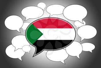 Communication concept - Speech cloud, the voice of Sudan